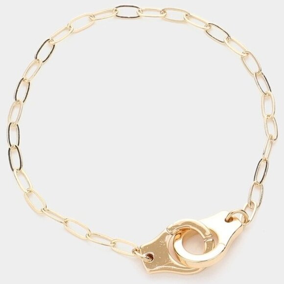 1 LEFT!! CORTNEY GOLD HANDCUFF BRACELET - Picture 1 of 1